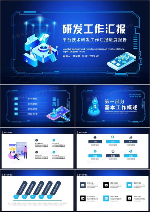 平臺技術(shù)研發(fā)工作匯報進度報告動態(tài)ppt模板下載 熊貓辦公